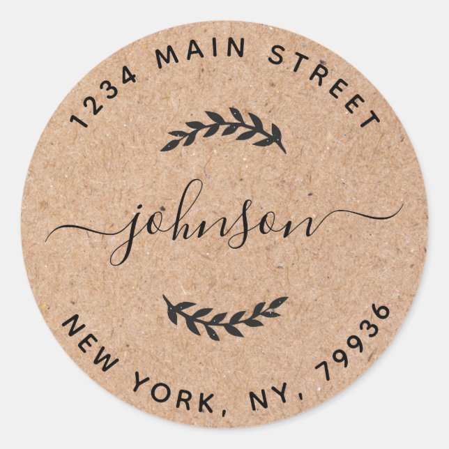 Erstellen Sie Ihre eigene runde Rücksendeadresse K Runder Aufkleber (Vorderseite)