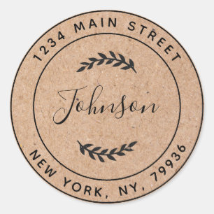 Erstellen Sie Ihre eigene runde Rücksendeadresse K Runder Aufkleber