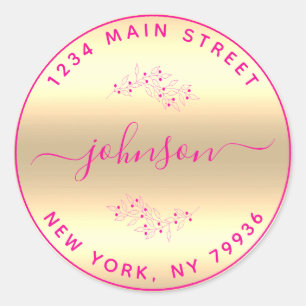 Erstellen Sie Ihre eigene runde Rücksendeadresse P Runder Aufkleber