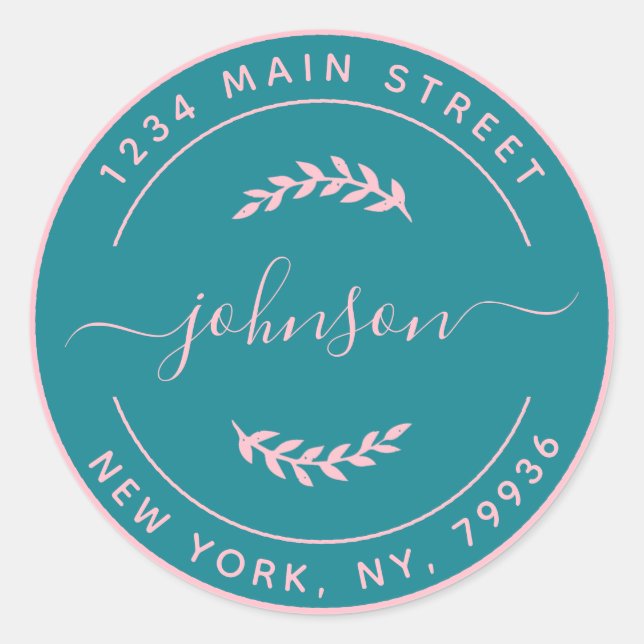 Erstellen Sie Ihre eigene runde Rücksendeadresse R Runder Aufkleber (Vorderseite)