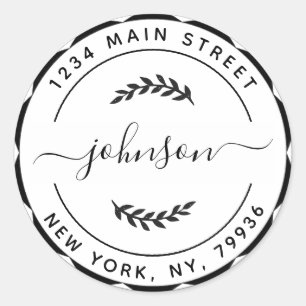 Erstellen Sie Ihre eigene runde Rücksendeadresse Runder Aufkleber