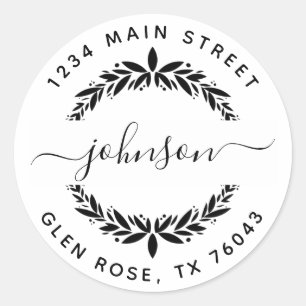 Erstellen Sie Ihre eigene runde Rücksendeadresse Runder Aufkleber