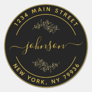 Erstellen Sie Ihre eigene runde Rücksendeadresse S Runder Aufkleber