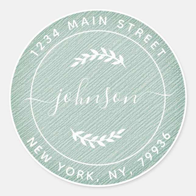 Erstellen Sie Ihre eigene runde Rücksendeadresse W Runder Aufkleber (Vorderseite)