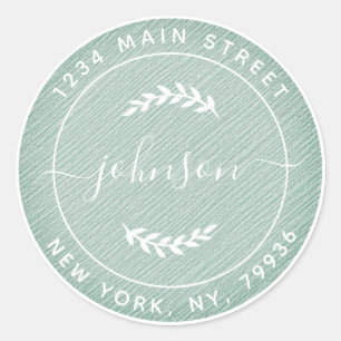 Erstellen Sie Ihre eigene runde Rücksendeadresse W Runder Aufkleber