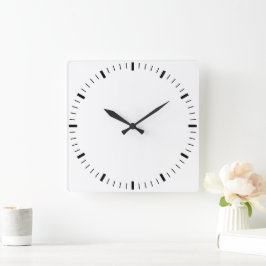 Erstellen Sie Ihre eigene runde, weiße Gerahmte Wa Quadratische Wanduhr