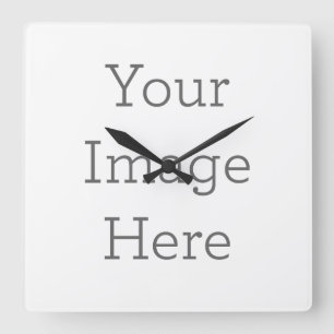 Erstellen Sie Ihre eigene runde, weiße Gerahmte Wa Quadratische Wanduhr
