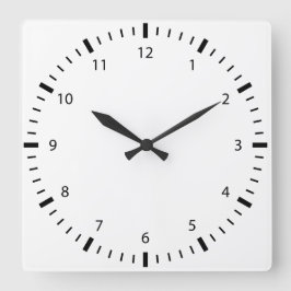 Erstellen Sie Ihre eigene runde, weiße Gerahmte Wa Quadratische Wanduhr