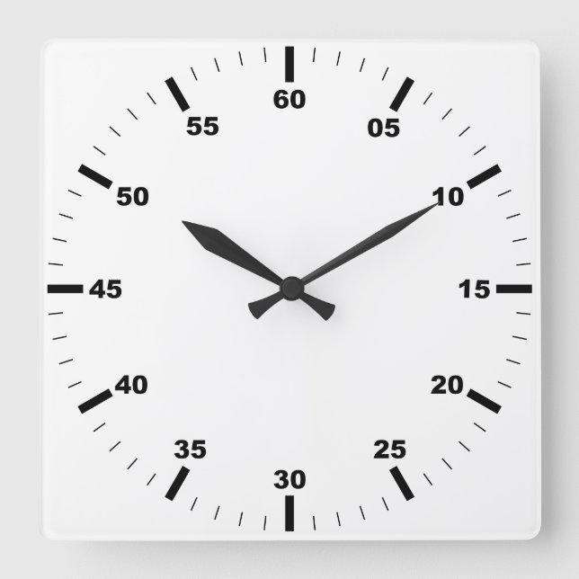 Erstellen Sie Ihre eigene runde, weiße Gerahmte Wa Quadratische Wanduhr (Vorderseite)