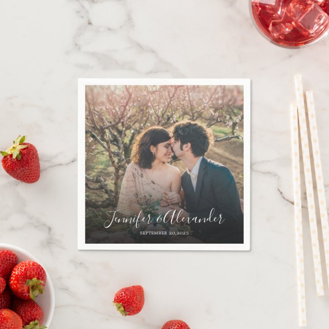 Erstellen Sie Ihre eigene rustikale Foto Hochzeit Serviette (Beispiel)