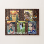 Erstellen Sie Ihre eigene rustikale Holz Familie F Puzzle<br><div class="desc">Machen Sie Ihr eigenes schönstes Foto Collage Rätsel. Familienname,  benutzerdefiniertes Foto Collage Puzzle Sie können es personalisieren und fügen Sie Ihre schönsten Fotos. Großer Spaß !</div>