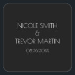 Erstellen Sie Ihre eigene - schwarz Quadratischer Aufkleber<br><div class="desc">Schwarz Minimalistisch aus unserer "Black Minimalistisch" Kollektion. Besuchen Sie unseren Shop für mehr Koordination von Hochzeitsvorräten und Veranstaltungen,  Dekor und Vorlieben.</div>