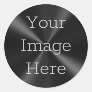 Erstellen Sie Ihre eigene Schwarz-Radial gebürstet Runder Aufkleber