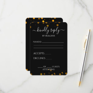 Erstellen Sie Ihre eigene schwarze Bokeh-Grenze RSVP Karte