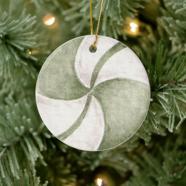Erstellen Sie Ihre eigene Spearmint Candy Weihnach Keramik Ornament (Baum)