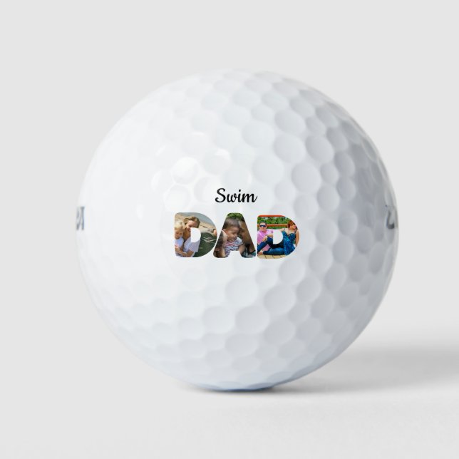 Erstellen Sie Ihre eigene Sport Vater Foto Collage Golfball (Vorderseite)