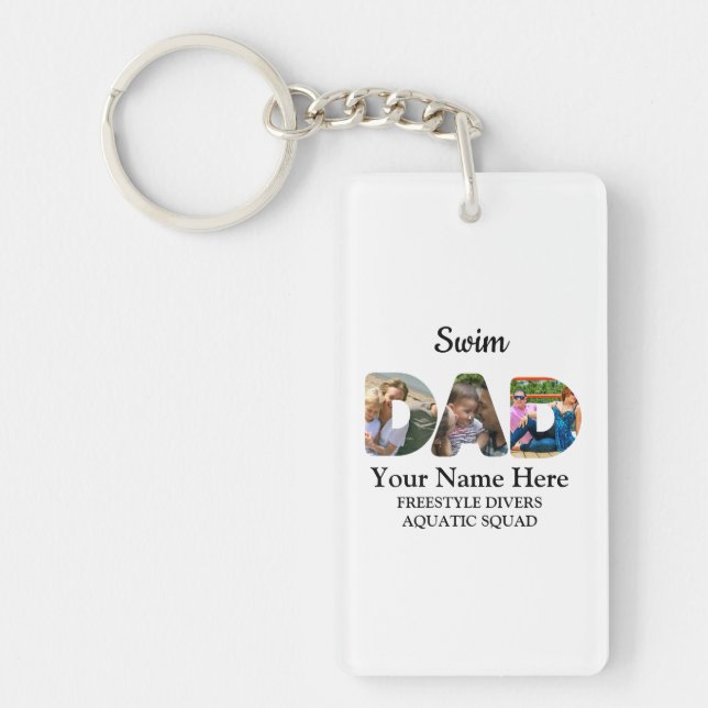 Erstellen Sie Ihre eigene Sport Vater Foto Collage Schlüsselanhänger (Vorderseite)