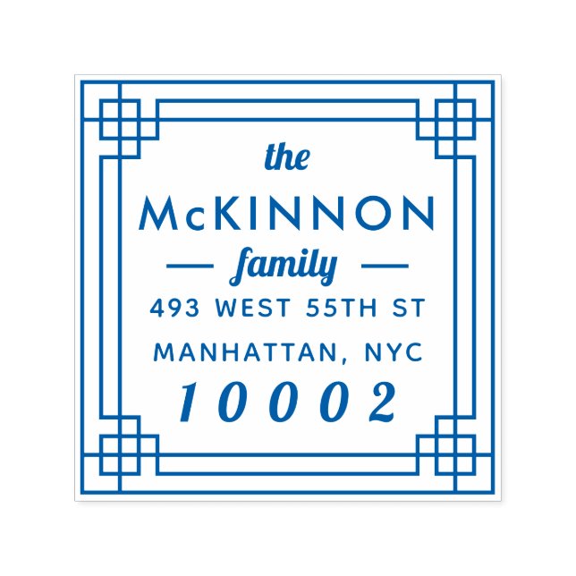 Erstellen Sie Ihre eigene Square Familienname-Rück Permastempel (Design)