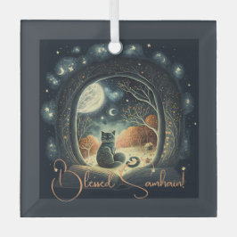 Erstellen Sie Ihre eigene Starry Mystical Black Ca Ornament Aus Glas