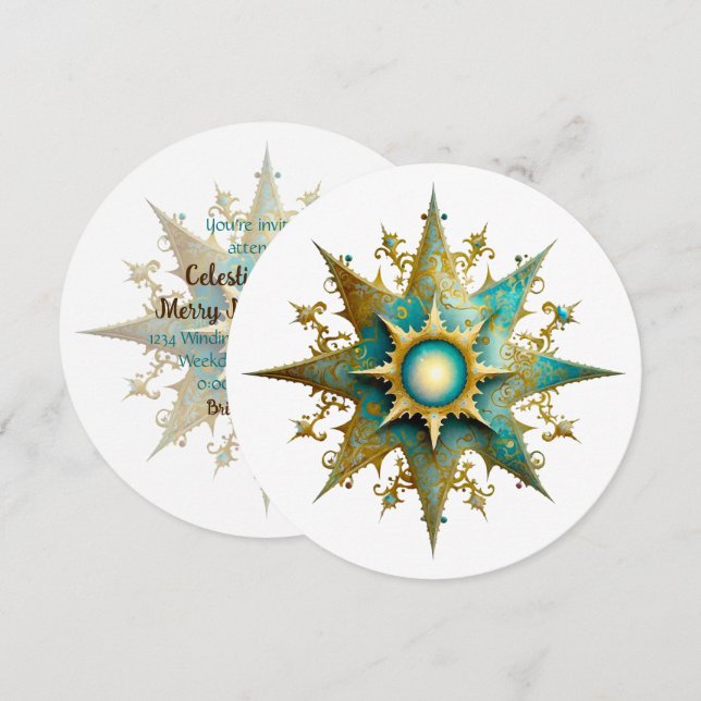 Erstellen Sie Ihre eigene Steampunk-Weihnachten-Sc Einladung (Vorne/Hinten)