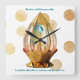 Erstellen Sie Ihre eigene Steampunker Kristallkuge Quadratische Wanduhr