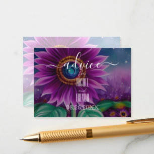 Erstellen Sie Ihre eigene Surreal Lila Sonnenblume Hinweiskarte