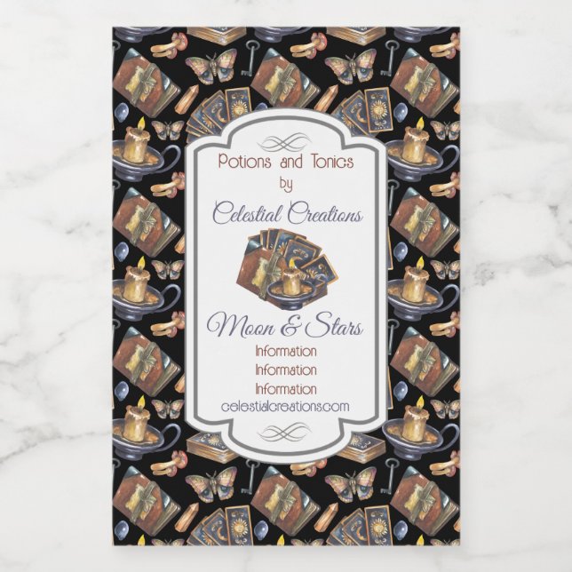 Erstellen Sie Ihre eigene Tarot-Magie Weinetikett (Einzelnes Label)