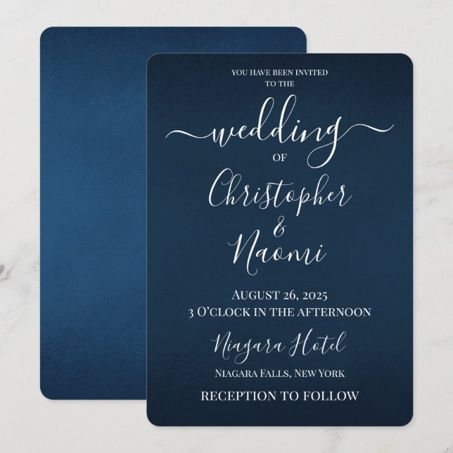 Erstellen Sie Ihre eigene tiefe schattige blaue Ho Einladung (Vorne/Hinten)