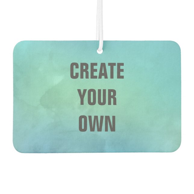 Erstellen Sie Ihre eigene türkisfarbene Aquarellma Autolufterfrischer (Vorderseite)