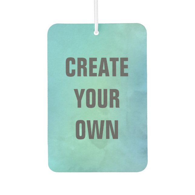 Erstellen Sie Ihre eigene türkisfarbene Aquarellma Autolufterfrischer (Vorderseite)