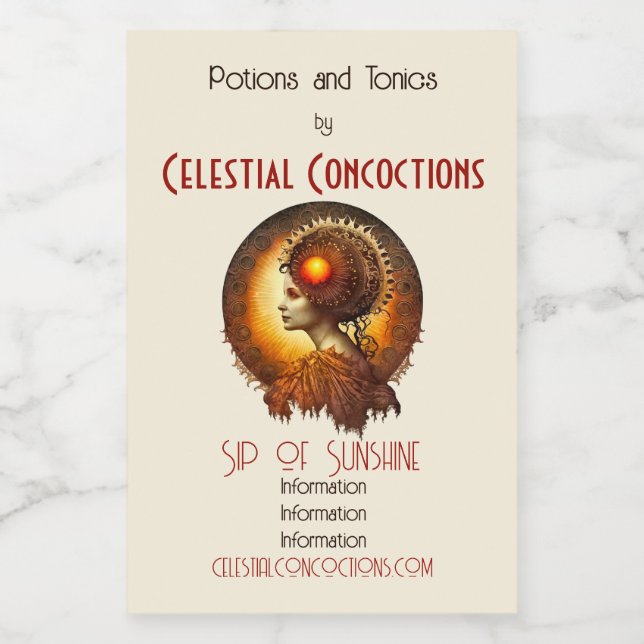 Erstellen Sie Ihre eigene Viktorianische Sun Godde Weinetikett (Einzelnes Label)