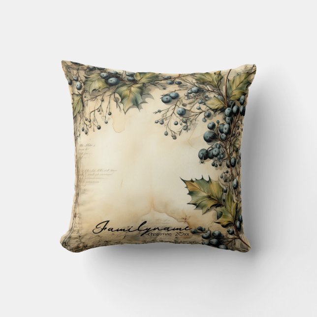 Erstellen Sie Ihre eigene Vintage Berry Vine Kissen (Vorderseite)