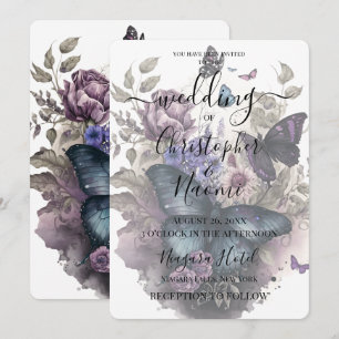 Erstellen Sie Ihre eigene Vintage Schmetterling-Bl Einladung