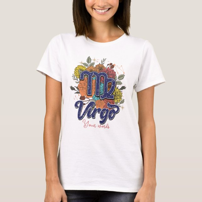 Erstellen Sie Ihre eigene Virgo-Zodiac-Blume T-Shirt (Vorderseite)