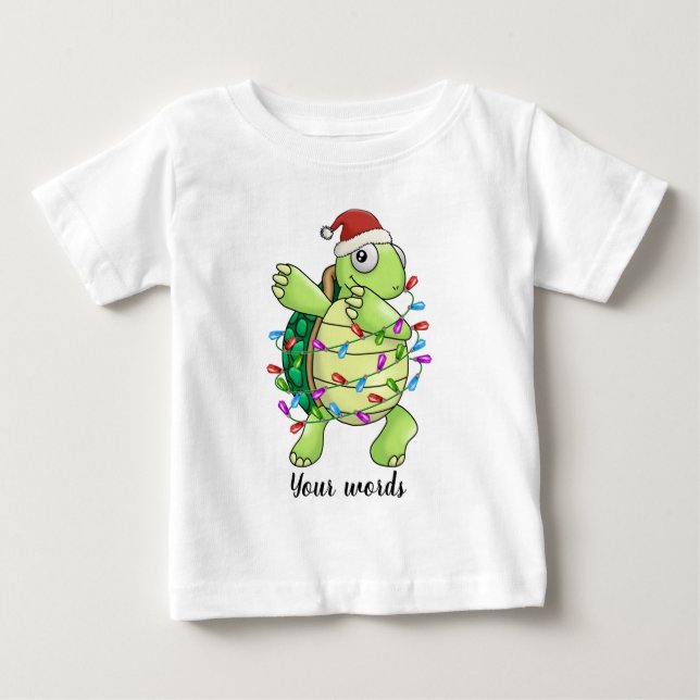 Erstellen Sie Ihre eigene Weihnachtsschildkröte Baby T-shirt (Vorderseite)