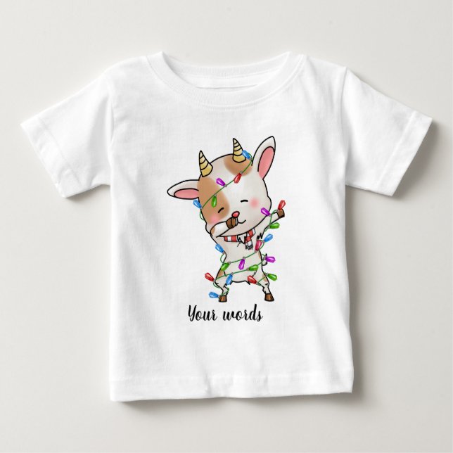 Erstellen Sie Ihre eigene Weihnachtsziege Baby T-shirt (Vorderseite)
