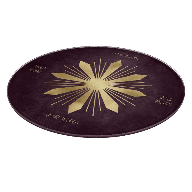 Erstellen Sie Ihre eigene Wein & Gold Blume Mandal Schneidebrett (Ecke)