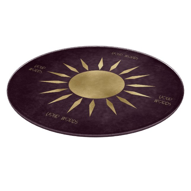 Erstellen Sie Ihre eigene Wein & Gold Sun Mandala Schneidebrett (Ecke)