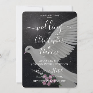 Erstellen Sie Ihre eigene White Wedding Dove mit B Einladung
