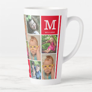 Erstellen Sie Ihre eigenen 12 Collage Monogram Red Milchtasse