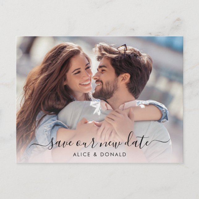 Erstellen Sie Ihre eigenen 2 Foto Hochzeitwechsel Postkarte (Vorderseite)