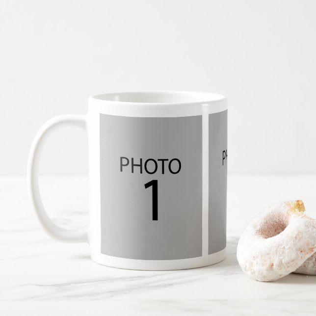 Erstellen Sie Ihre eigenen 3 Rectangle Foto Collag Kaffeetasse (Mit Donut)