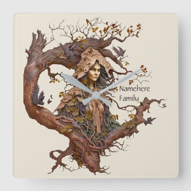 Erstellen Sie Ihre eigenen 3D-Imitate Bois Carving Quadratische Wanduhr (Vorderseite)