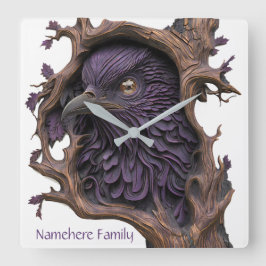 Erstellen Sie Ihre eigenen 3D-Imitate Bois Carvour Quadratische Wanduhr