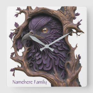 Erstellen Sie Ihre eigenen 3D-Imitate Bois Carvour Quadratische Wanduhr