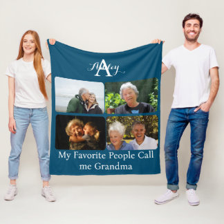 Erstellen Sie Ihre eigenen 4 FotoCollage Oma Monoc Fleecedecke