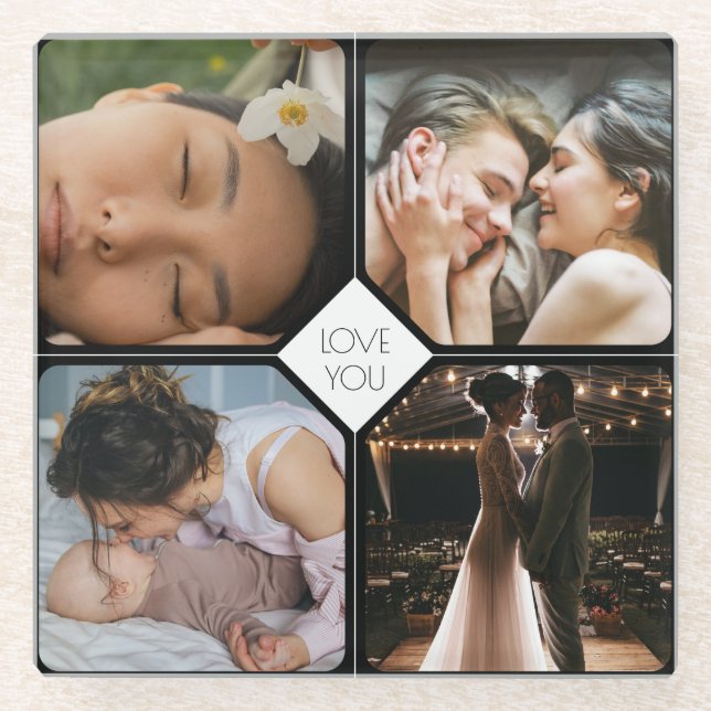 Erstellen Sie Ihre eigenen 4 Fotos Glasuntersetzer (Vorderseite)