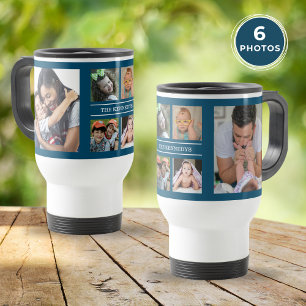 Erstellen Sie Ihre eigenen 6 Collage Family Blue Reisebecher