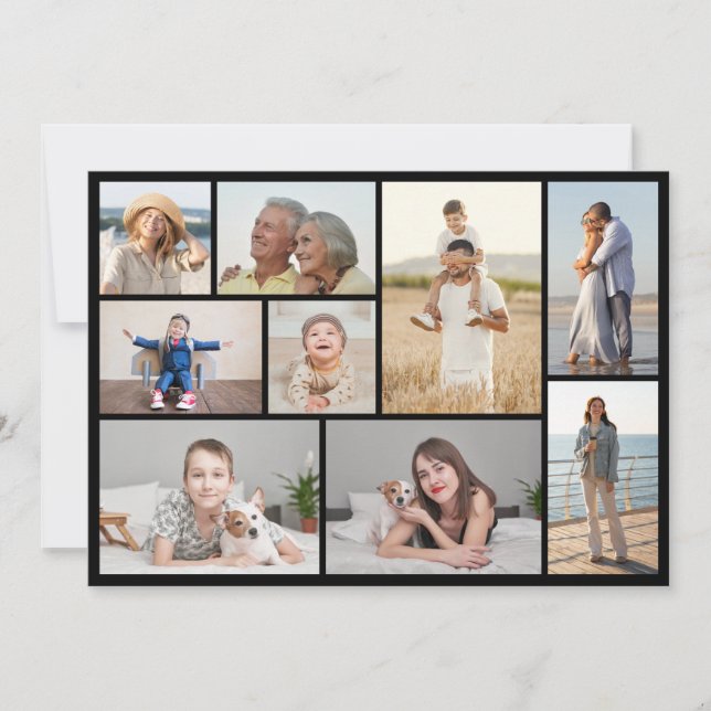 Erstellen Sie Ihre eigenen 9 Foto Collage Gruß Karte (Vorderseite)