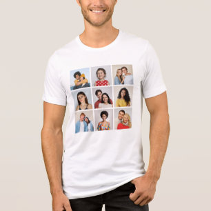 Erstellen Sie Ihre eigenen 9 Foto Collage Unisex Tri-Blend Shirt